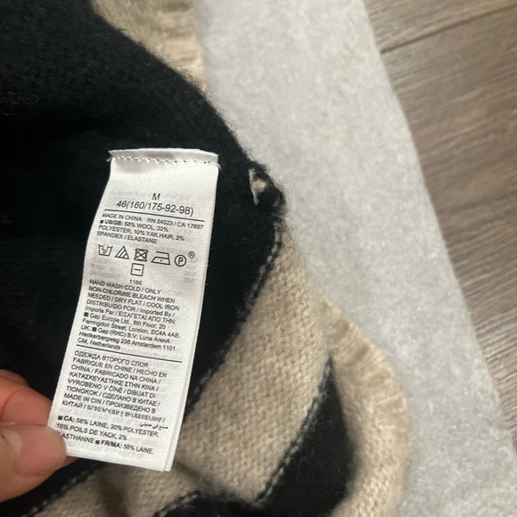 [M]Banana Republic Tulsi Sweater Skirt Everest Oatmeal Black Stripe A-Line - Picture 7 of 12